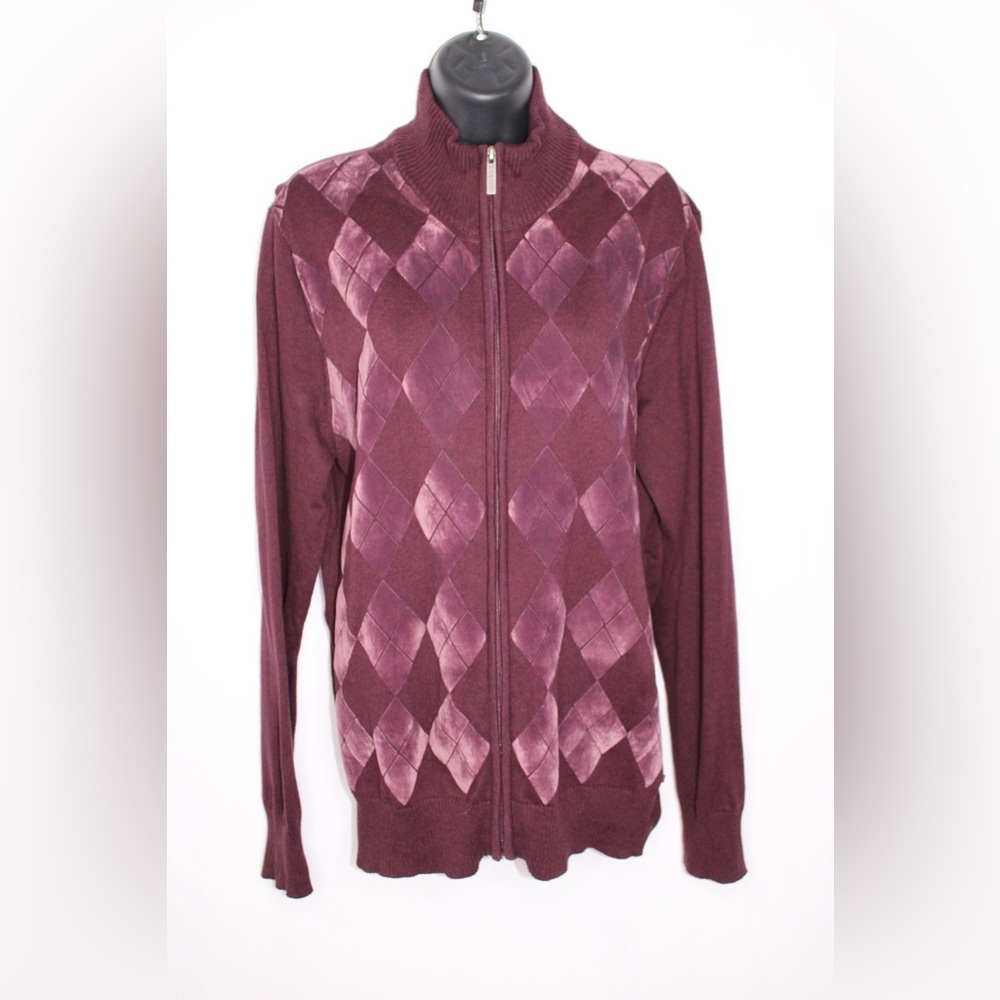 Marc Ecko Cut & Sew Vintage Zip- Up Purple Felt Jacket Size Large